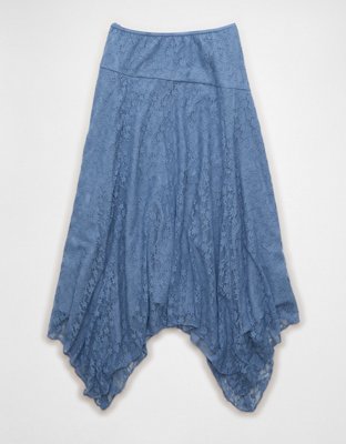 AE Stretch Mid-Rise Lace Maxi Skirt