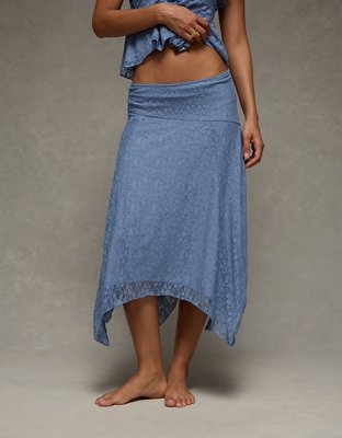 AE Mid-Rise Maxi Skirt con Encaje