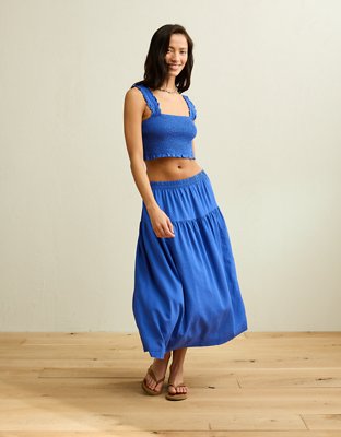 AE Mid-Rise Linen-Blend Maxi Skirt