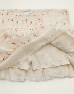 AE Low-Rise Smocked-Waist Micro Skirt