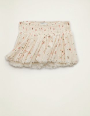 AE Low-Rise Smocked-Waist Micro Skirt