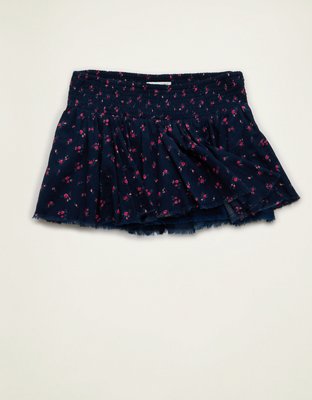 AE Low-Rise Smocked-Waist Micro Skirt