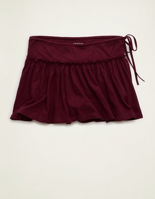 AE Side-Tie Pull-On Mini Skirt