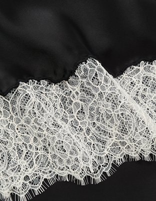 AE Satin Lace Hem Slip Midi Skirt