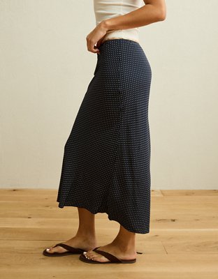 Jupe mi-longue à enfiler à taille basse AE