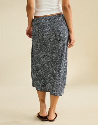 Jupe mi-longue à enfiler taille basse AE
