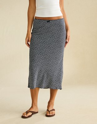 AE Low-Rise Slip Midi Skirt