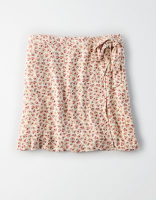 AE High-Waisted Tie Wrap Mini Skirt