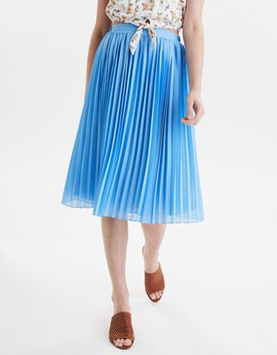 AE High-Waisted Pleated Midi Skirt