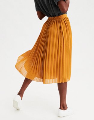 AE High-Waisted Pleated Midi Skirt