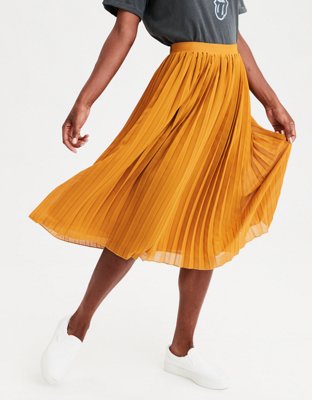 AE High-Waisted Pleated Midi Skirt