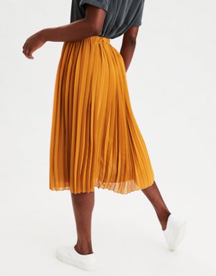 AE High-Waisted Pleated Midi Skirt