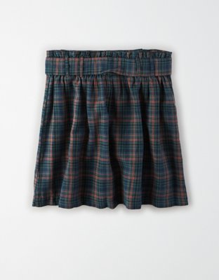 AE High-Waisted Plaid Mini Skirt