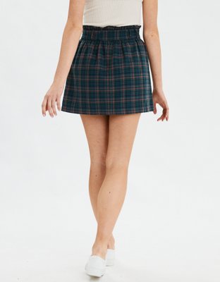 AE High-Waisted Plaid Mini Skirt