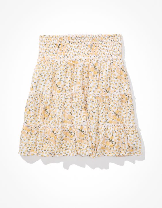 AE Floral Smocked Tiered Mini Skirt
