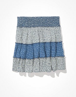 Женские юбки American Eagle AE Print Mix Tiered Mini Skirt — фото 2