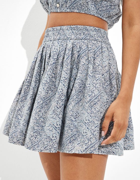 AE Floral Pleated Mini Skirt