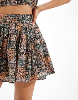 AE Floral Pleated Mini Skirt
