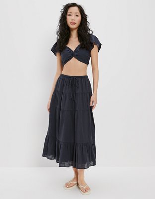 AE Tiered Midi Skirt