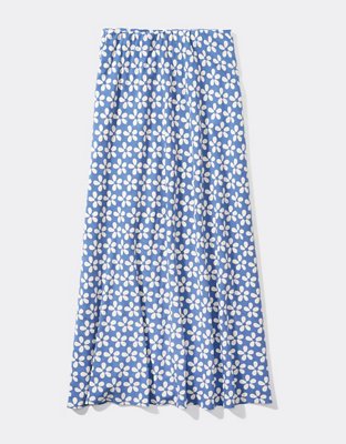 AE Floral Midi Slip Skirt