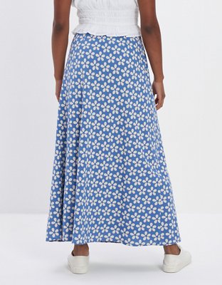 AE Floral Midi Slip Skirt
