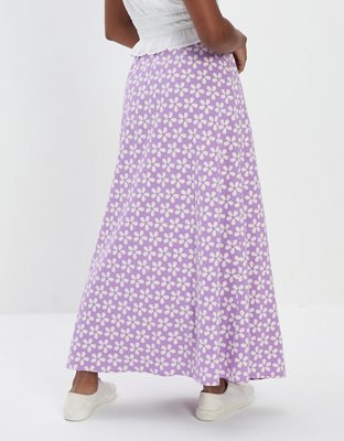 AE Floral Midi Slip Skirt