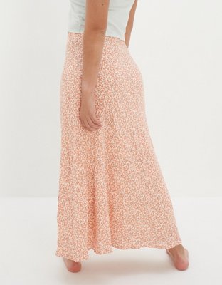 AE Floral Slip Midi Skirt