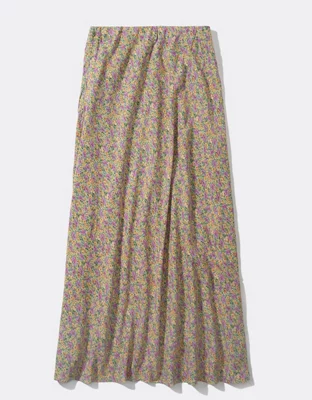 AE Floral Slip Midi Skirt