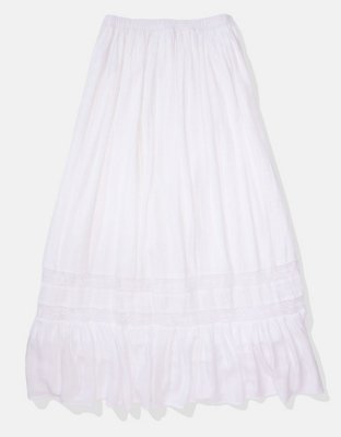AE Button Front Midi Skirt