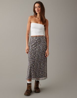 Ae high clearance waisted midi skirt