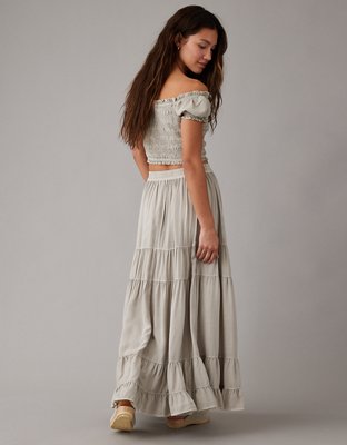 AE High-Waisted Tiered Maxi Skirt