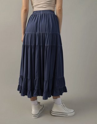 Женские юбки American Eagle AE High-Waisted Tiered Maxi Skirt — фото 2
