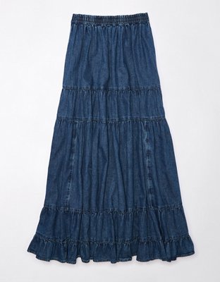 Женские юбки American Eagle AE High-Waisted Chambray Maxi Skirt — фото 3