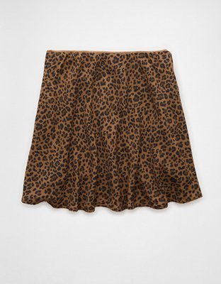 AE Leopard Print Mini Slip Skirt