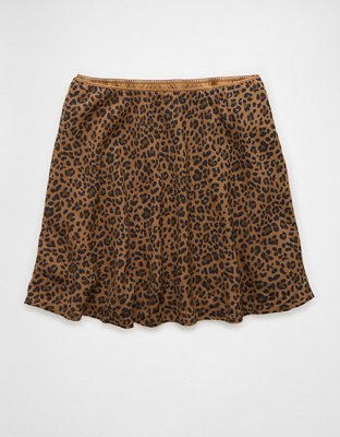 AE Leopard Print Mini Slip Skirt