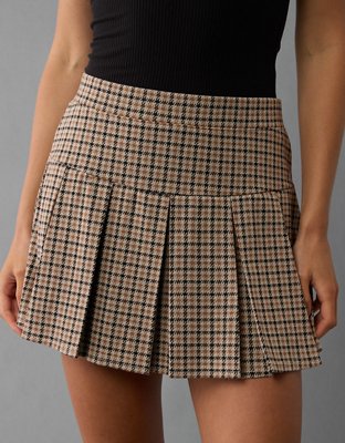 AE Pleated It Knit Plaid Skort