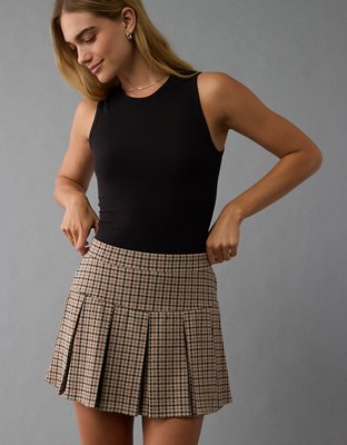 AE Pleated It Knit Plaid Skort