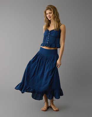 AE High-Waisted Ruffle Maxi Skirt
