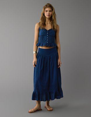 AE High-Waisted Ruffle Maxi Skirt