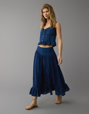 AE High-Waisted Ruffle Maxi Skirt