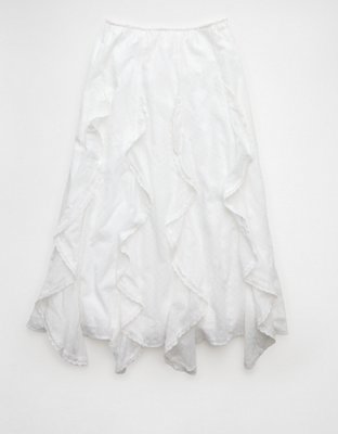 AE High-Waisted Cascade Ruffle Maxi Skirt