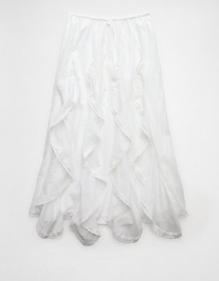 AE High-Waisted Cascade Ruffle Maxi Skirt