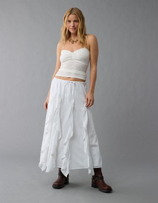 AE High-Waisted Cascade Ruffle Maxi Skirt