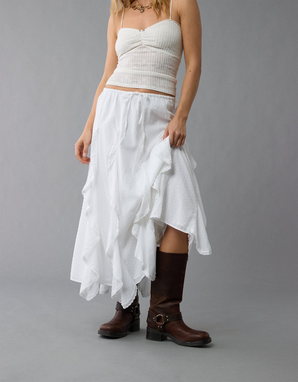AE High-Waisted Cascade Ruffle Maxi Skirt - image 5