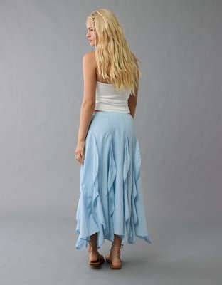 AE High-Waisted Cascade Ruffle Maxi Skirt