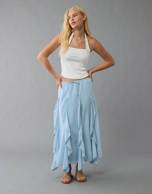AE High-Waisted Cascade Ruffle Maxi Skirt
