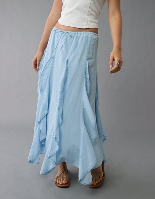 AE High-Waisted Cascade Ruffle Maxi Skirt | American Eagle