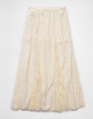 AE High-Waisted Lace Detail Maxi Skirt