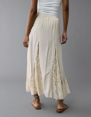 AE High-Waisted Lace Detail Maxi Skort