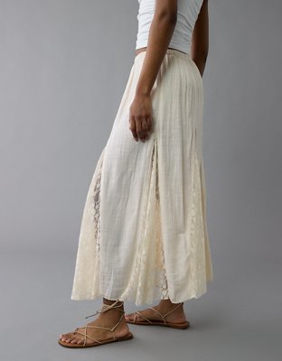 AE High-Waisted Lace Detail Maxi Skirt